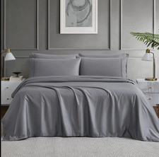 Hotel Signature Egyptian Cotton 400 Thread Count 6-Piece Sheet Set King Gray