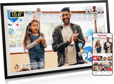 Frameo Digitaler Bilderrahmen 15,6 Zoll Full-Hd - WLAN Touchscreen Mit App-Steue