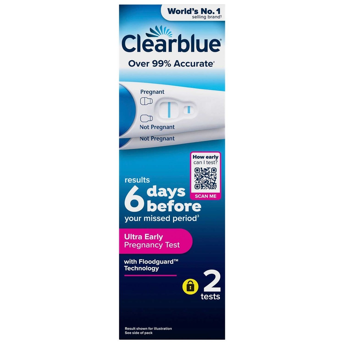 2 Clearblue Pregnancy Tests Ultra Early Detection Testing Stick Kits