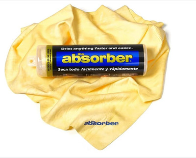 the absorber Large 27-Inch x 17-Inch, Natural Tan - Synthetic  Drying Chamois...