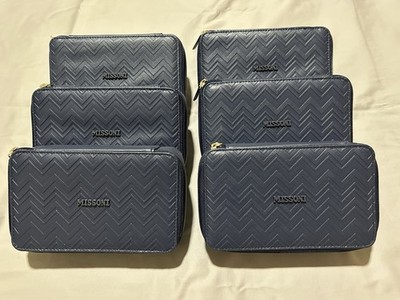 Missoni x Delta Blue Chevron Travel Pouch Toiletry Case Bridal Party Group Gift