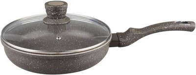 Brat Pfanne TIEF mit Glasdeckel Antihaft Granit Keramik-Beschichtung 26cm pan