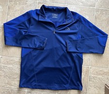 L.L. Bean Quarter Zip Pullover Blue Boys Size 14-16 Performance Wear Long Sleeve