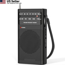 Goodes AM FM Radio Portable for Home Outdoor, Transistor 2AA New-Black