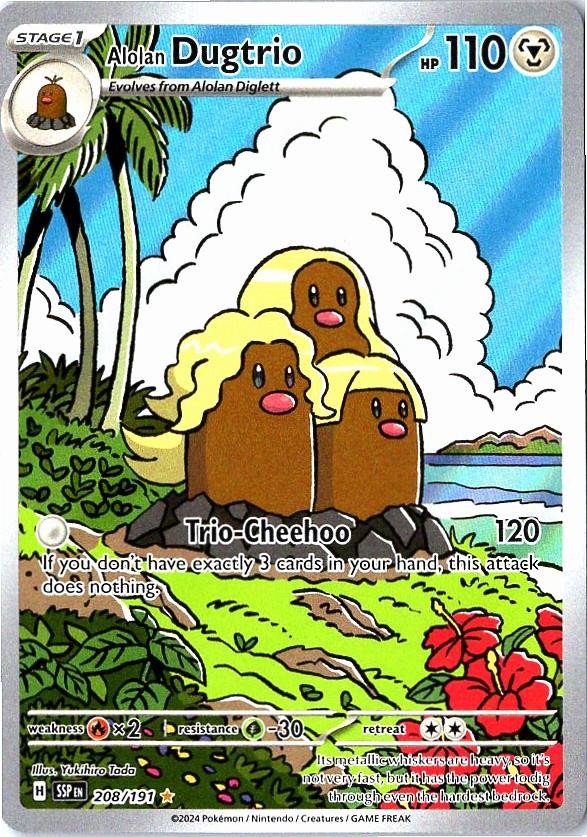 Alolan Dugtrio 208/191 Surging Sparks Pokemon Holo