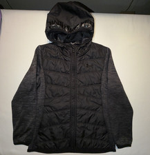 Under Armour ColdGear Boys Hooded Full Zip Puffer Jacket M Black/Gray