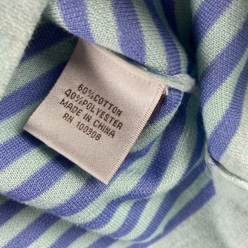 Peter Millar V-Neck Sweater Top Womens Small Blue Cotton Blend Pullover - Picture 3 of 9