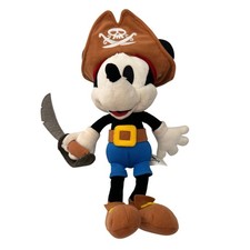 Disney Mickey Mouse Pirate Plush Stuffed Animal 11in Blue Brown Kids Toy Nursery