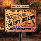 Personalized Skull Creepy Pumpkin Halloween Sleepy Hollow Metal Signs Vintage