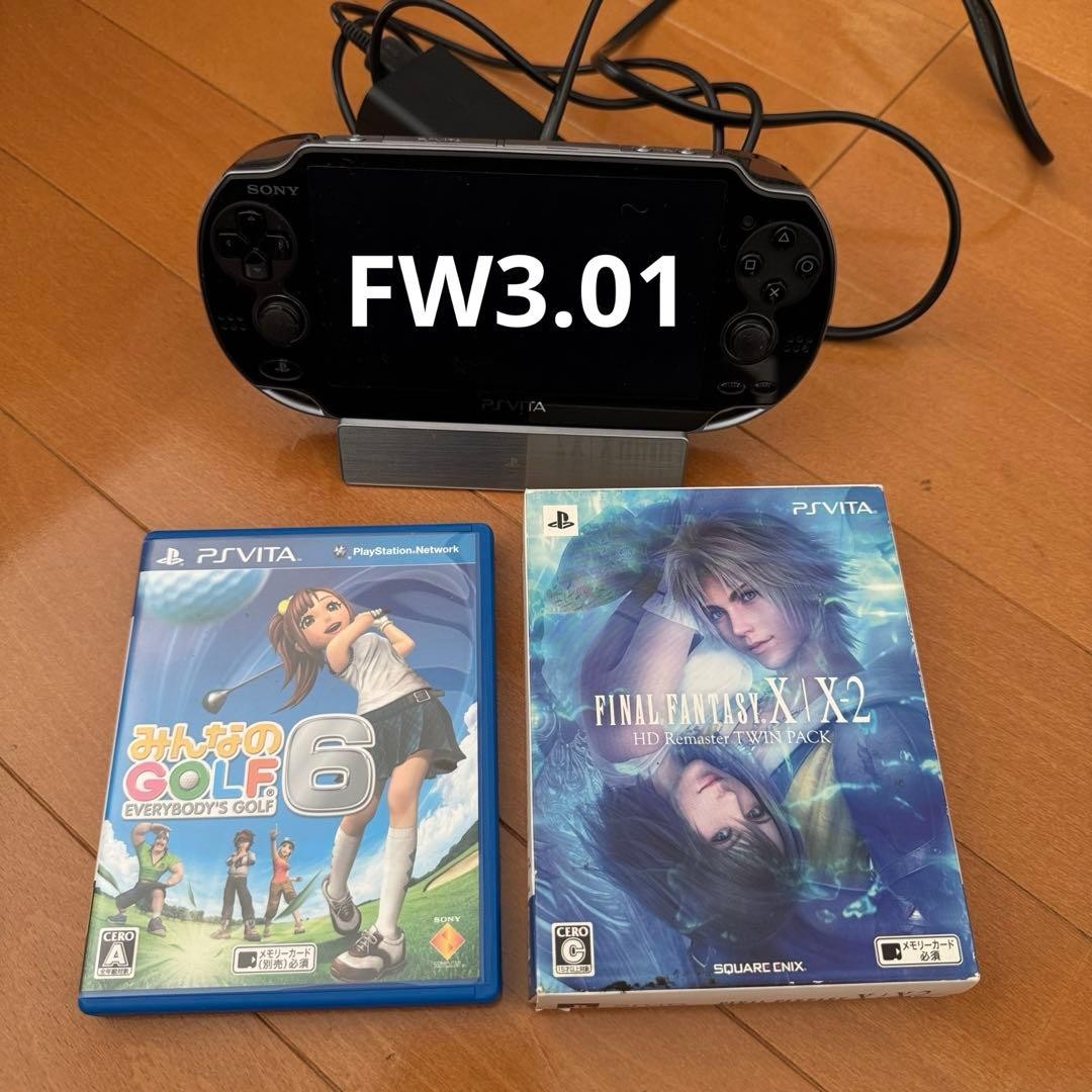 PS Vita PCH-1100 Black OLED FW3.01 16GB + FFX/X-2 & Minna no Golf