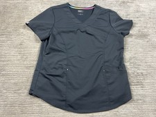 Scrubstar Scrub Top Womens Large Gray Short Sleeve Ultimate V-Neck