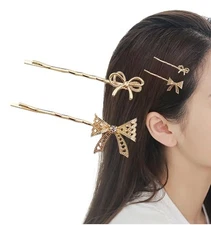 Herbeluemily Hairpins Hair Clips Bangs Jeweled Bangs Hair Ornaments Cute Set of