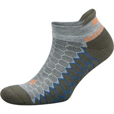 Balega Silver No Show Running Socks - Midgray/Green Pepper