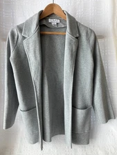 Magaschoni Womens Cardigan Gray Warm And Stylish Open Style Size Small
