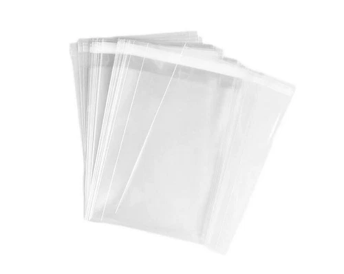100PCS 4.5x5.5 inch Clear Automatic Sealing Flat Cello/Cellophane Bag Packagi... - Picture 1 of 6