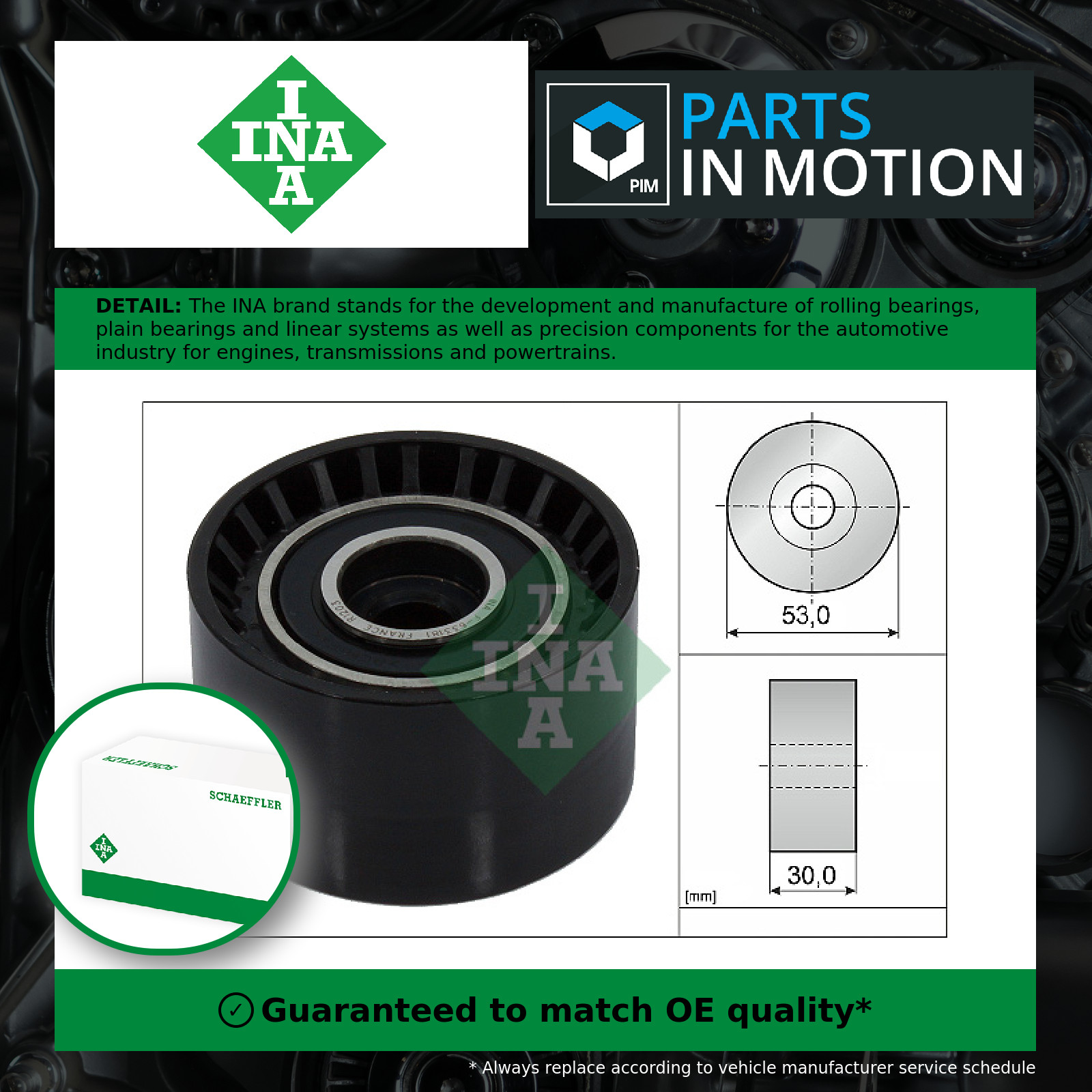 Timing Belt Guide Pulley fits OPEL INSIGNIA A, B 2.0D 2014 on INA 55485360 New