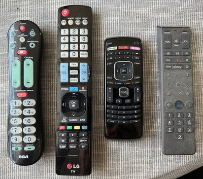 FOUR (4) Remotes RCA RCRPS02GR  LG  Vizio OEM Rep BONUS XFinity Comcast Xr15  