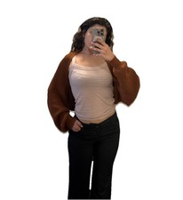 Womens Batwing Sleeve Shrug Knitted Cropped Bolero Open Front Cardigan S
