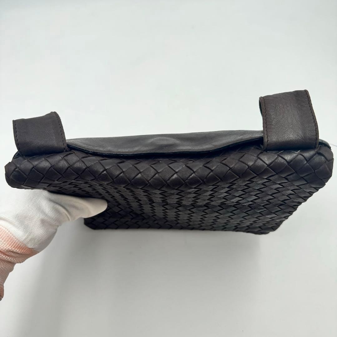 Bottega Veneta Brown All-Leather Shoulder Bag Adjustable Strap Authentic Used thumbnail 7