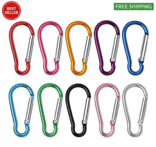 10 Pack Heavy Duty 3 Carabiner Clips – 855 lbs Rated for Hammocks & Camping