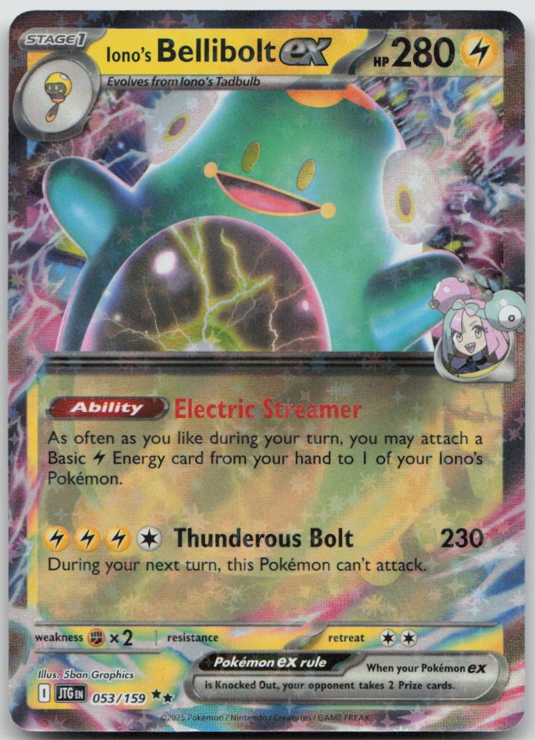 Iono's Bellibolt ex Holo Double Rare SV09: Journey Together 053/159 NM