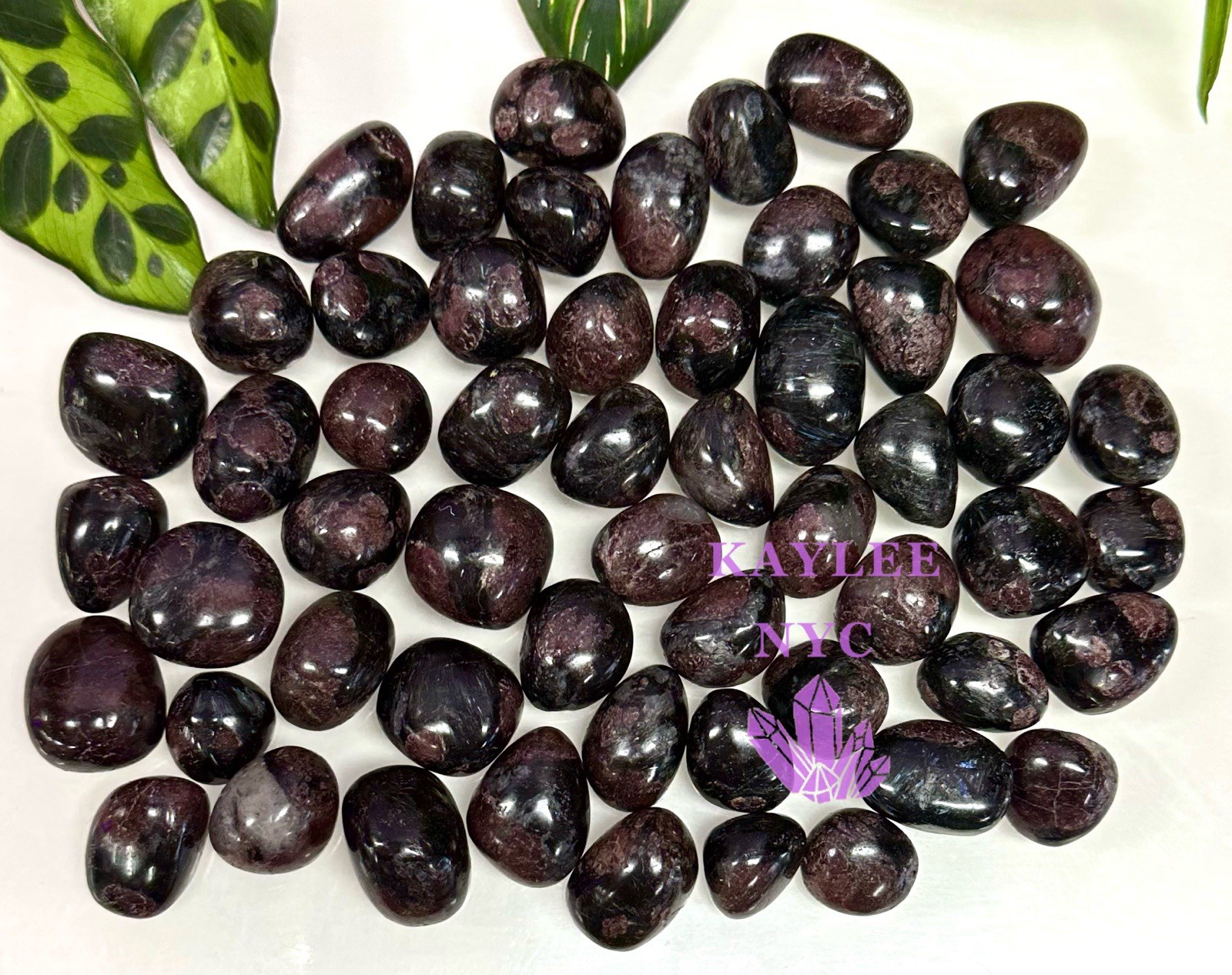 Wholesale Lot 2 Lbs Natural Garnet Astrophyllite Tumble Crystal Healing Energy
