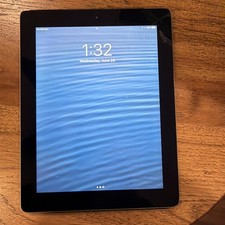 APPLE iPad 4th GEN, 32GB TESTED USED Silver Wi-Fi Cell, 9.7" AT T ,MD517LL/A