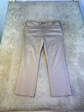 LEE Womens Regular Fit Straight Pants 16 Medium Beige Mid Rise Flex Motion F349