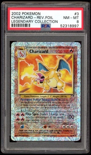 Charizard 3/110 PSA 8 Reverse Holo Legendary Collection - Pokemon Card Game