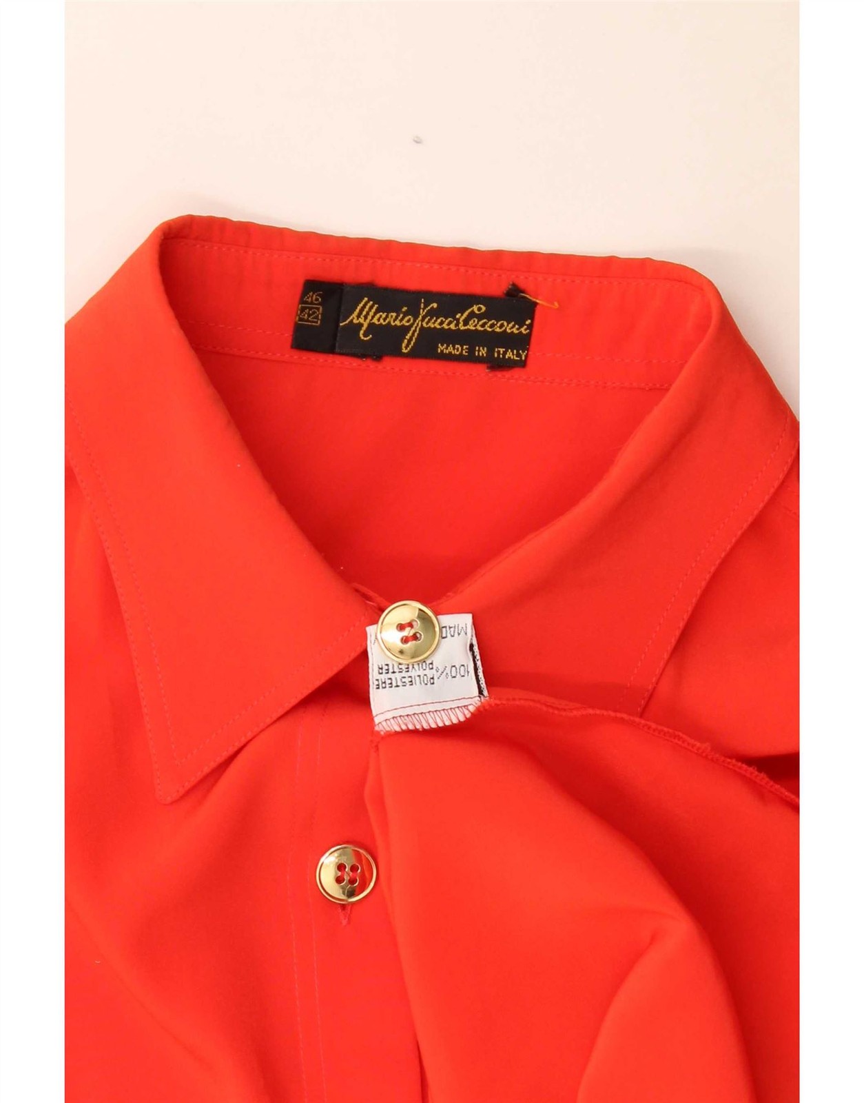 Mario Pucci Cecconi Womens Oversized Shirt Blouse IT 42 Medium Orange EF15 image 3