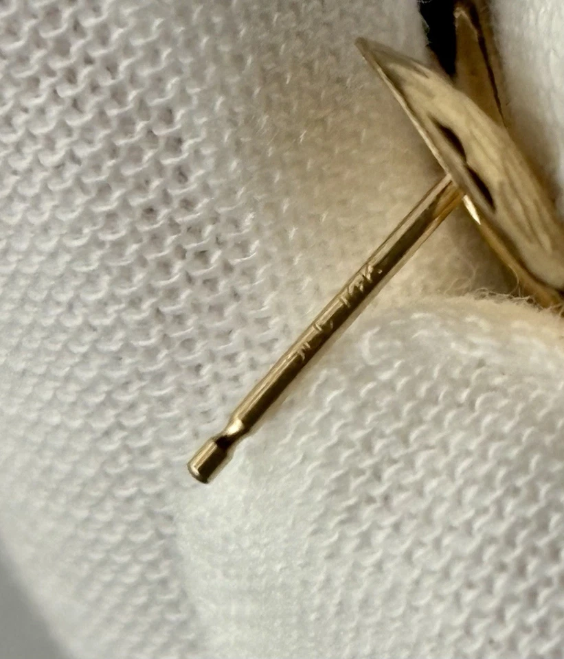 "Pendientes de aro retorcidos de oro amarillo de 14k colgantes colgantes gota 1,75"" damas diseñador SC 3,08 g" Foto 4 de 4