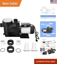 Durable 1.5HP Pool Pump - 7140GPH Water Circulation with Clean Filter Basket