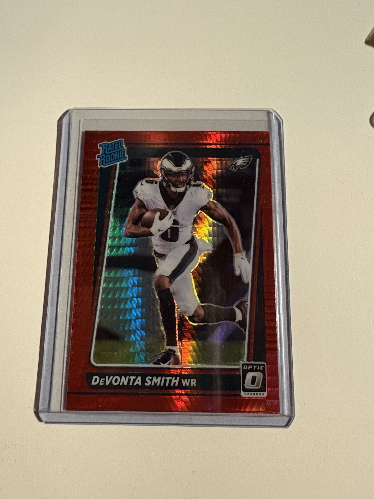 2021 Panini Donruss Optic Rated Rookie DeVonta Smith #205 Red Hyper Prizm Eagles