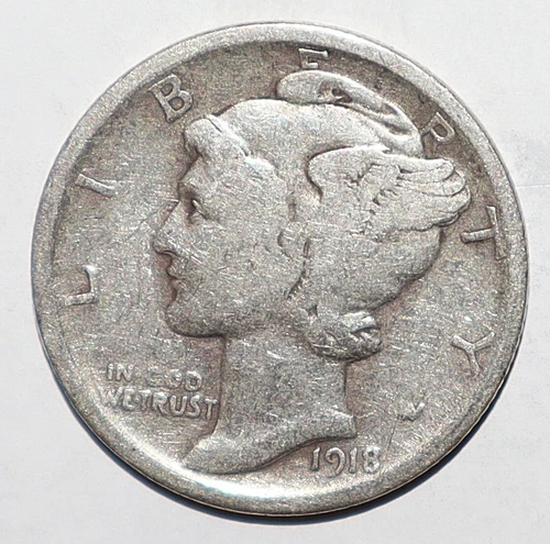 1918 D Mercury Dime FINE (R128)