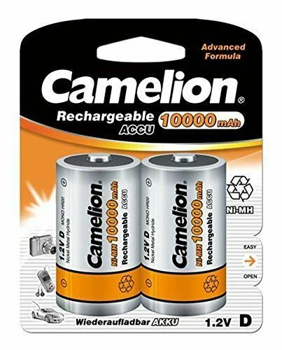 Camelion R20 D 10000 mAh Piles Rechargeables 2 Accus
