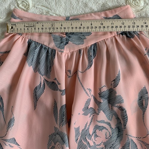 Vintage Damen 3 Stück Top Tank langer Rock rosa mit grauen Blumen Größe 9 (S/M) - Bild 7 von 12