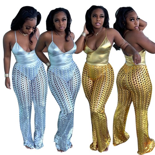 2pcs gold stamping Suit Solid Color 