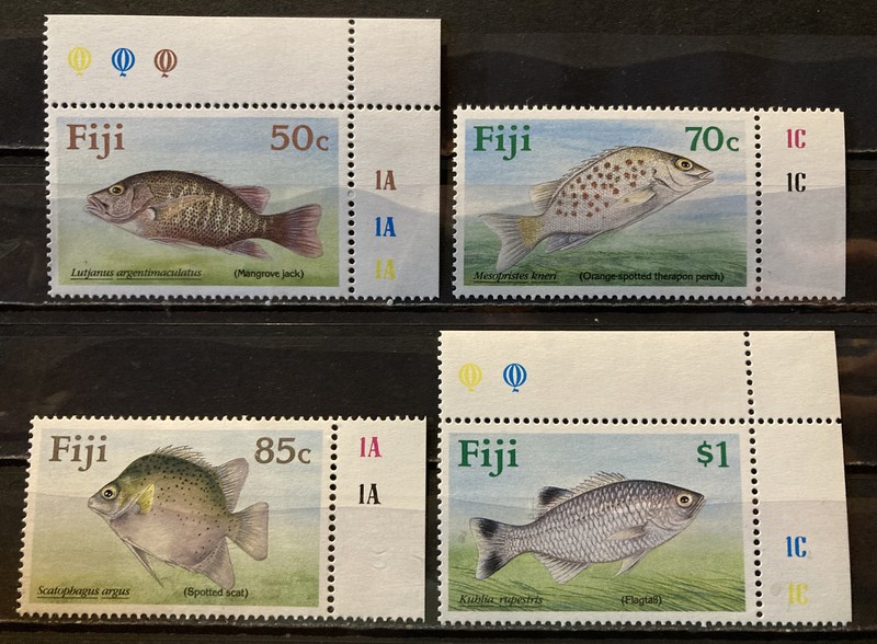 Fiji,fish S.C.#619-22 S.C.V.$14+ ,MNH. Complete set of 4 as issued in 1990  