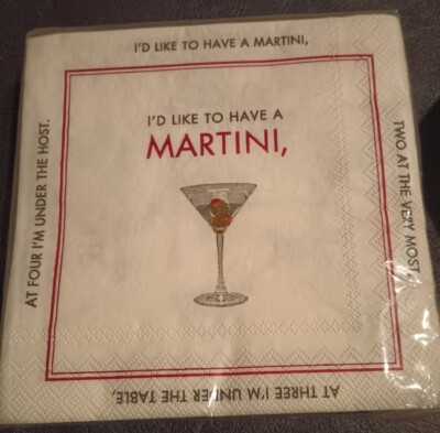 20 Vintage I'd Like To Have A Martini Two Three Four Paper Cocktai Napkins 