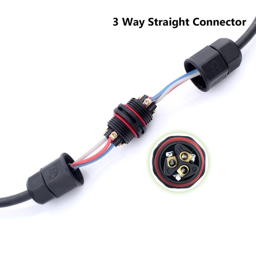 IP67 Wasserdichter Elektrischer Kabeldraht 2/3 Pin Verbinder Steckdose im Freien - Bild 12 von 24