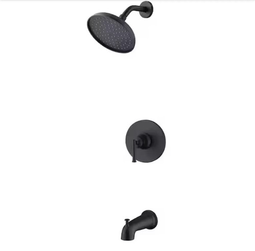 Glacier Bay Oswell Single-Handle 1-Spray Tub & Shower Faucet in Matte Black