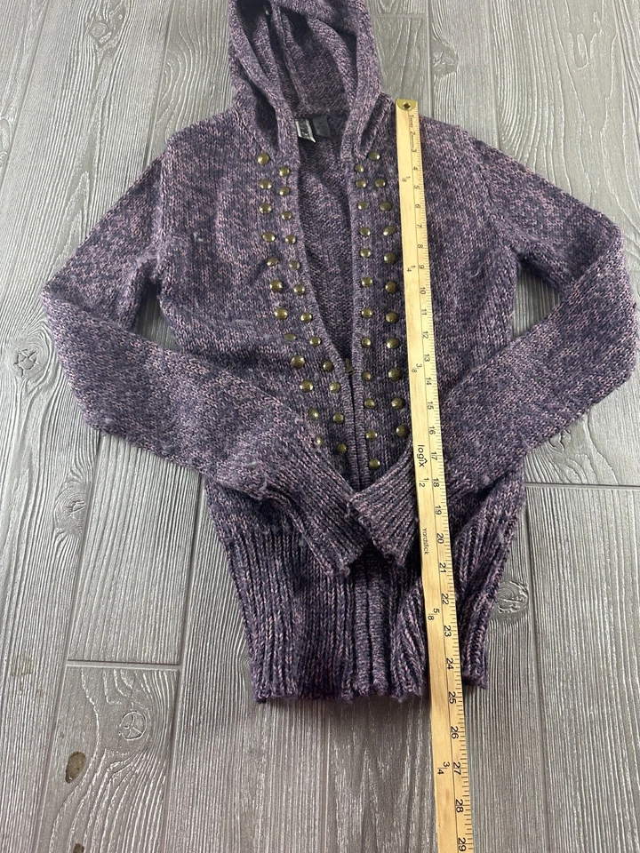 BKE 女式针织紫色毛衣 M 码 Bedazzled 拉链 — 第 4/4 张图片