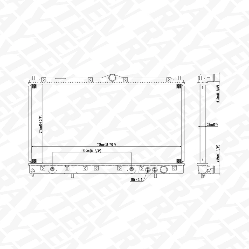 Radiator for Dodge Stealth 1991-1996 Mitsubishi 3000GT 1991-1999 3.0L Auto Trans Foto 2 de 2