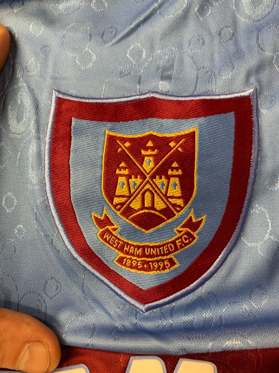 WEST HAM UNITED 1995-1997 FOOTBALL L/S SHIRT JERSEY AWAY PONY