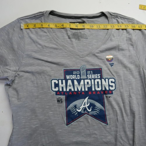 MLB Atlanta Braves 2021 World Series T-Shirt Size Large Gray Short Sleeve - Picture 4 of 7