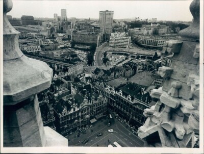 1972 Press Photo View of 1970s Brussels From Grand Place Tower