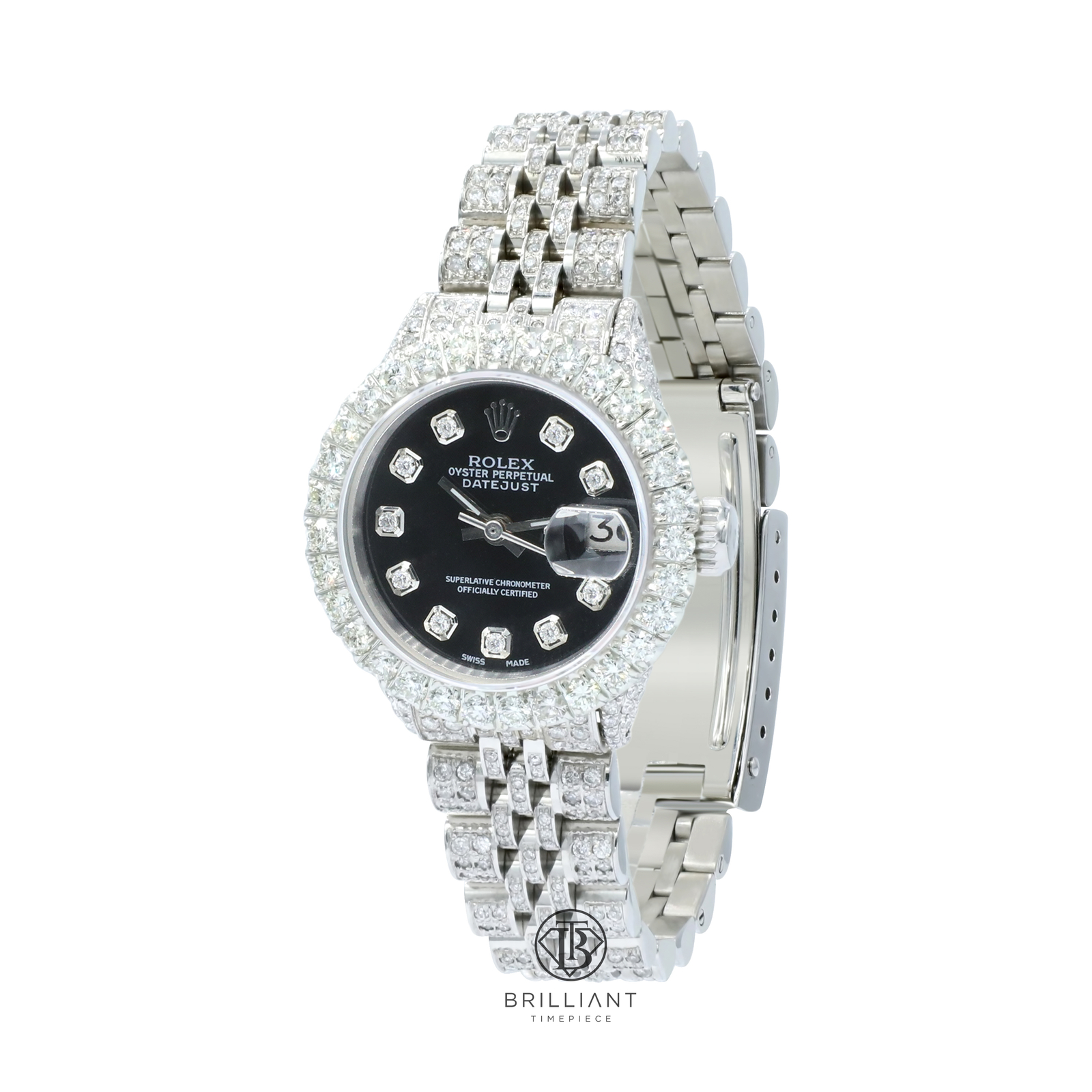 Rolex Datejust 26mm Black Diamond Dial Jubilee 8 CT