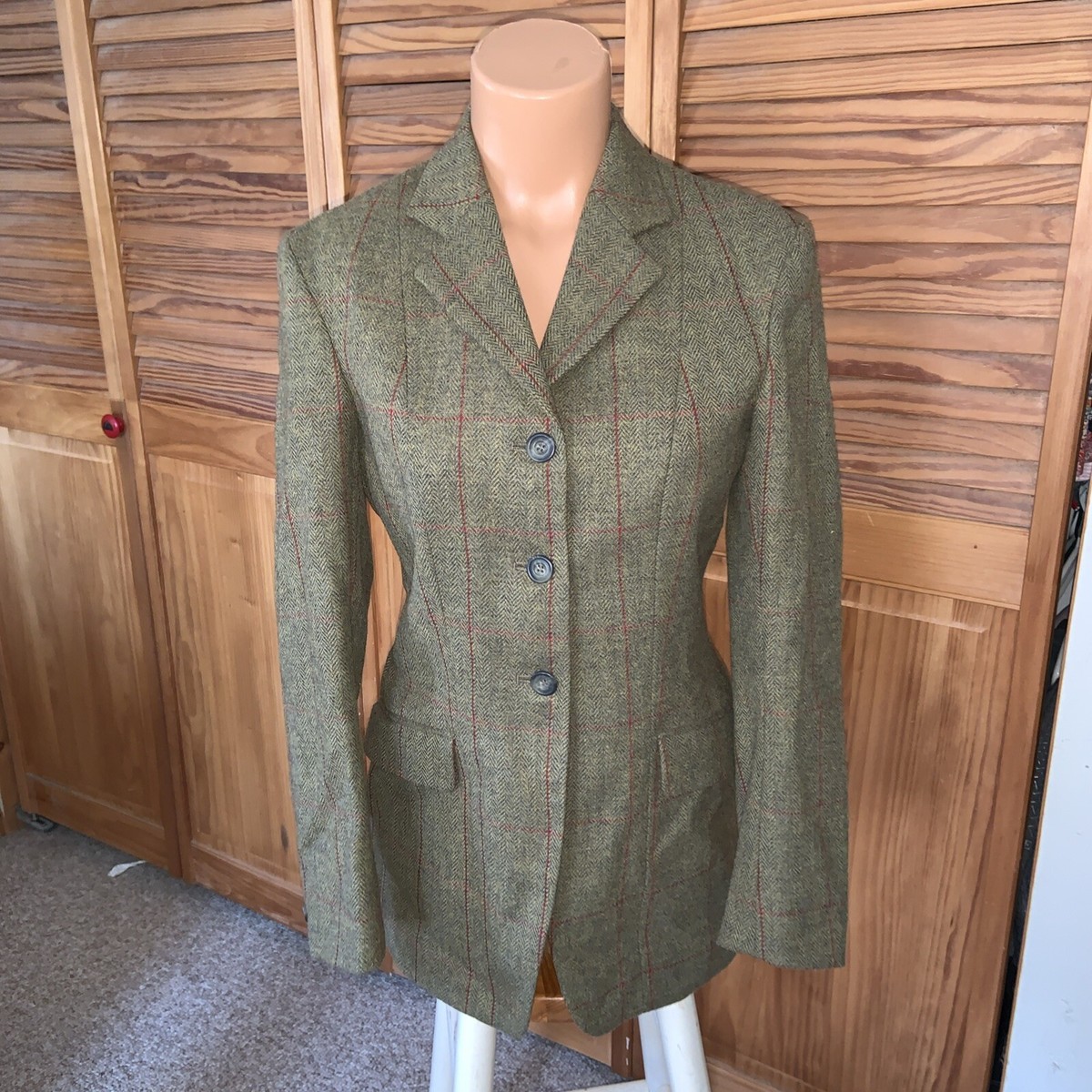 W &H GIDDEN KEEPERS TWEED HACKING JACKET MADE IN ENGLAND 34