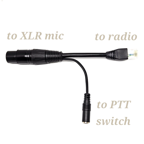 Adaptador XLR ELECTRET MIC de 3 pines a RJ45 YAESU / FLEX TRX modular de 8 pines HS-05F - Imagen 2 de 5