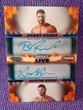 TNA Impact Live 2013 BOBBY ROODE & AUSTIN ARIES Dual Auto Card BLUE L2-23 09/25